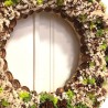 Dried flowers wreath with preserved moss