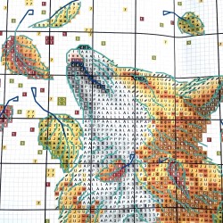Siuvinėjimo kryželiu rinkinys "Lapė. Rudens šokis", 95x130 kryželiai