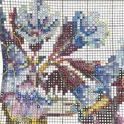 Cross stitch kit "Spring. Bees and Flowers", 150x200 stitches, 49 colours