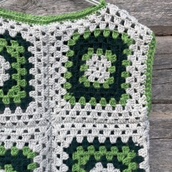 Knitted wool vest, Granny square vest