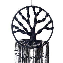 Macrame Gyvybės medis, juodas, 36cm