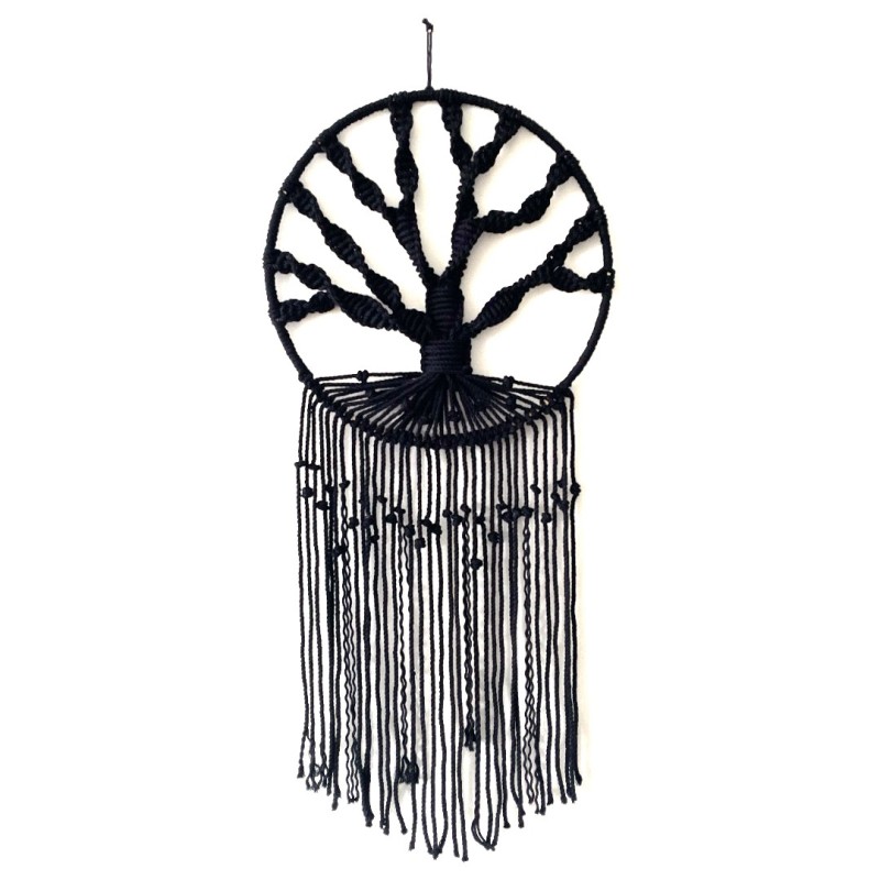 Macrame Gyvybės medis, juodas, 36cm
