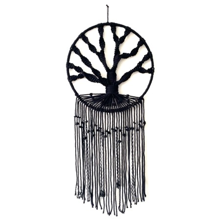 Macrame Gyvybės medis, juodas, 36cm