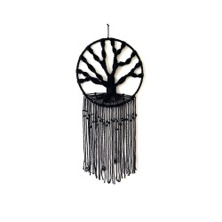 Macrame Gyvybės medis, juodas, 36cm