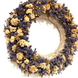 Dried Lavender/Roses/Linen wreath