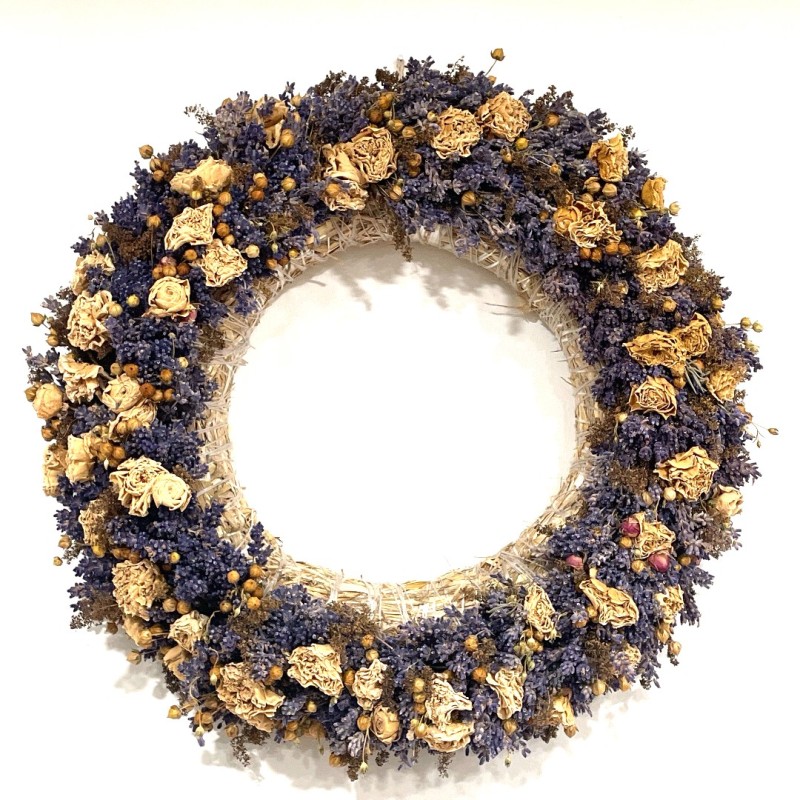 Dried Lavender/Roses/Linen wreath
