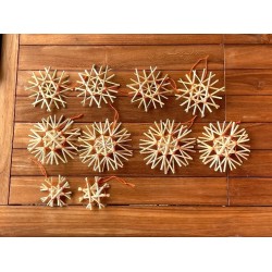 Set of straw snowflakes, 10pcs