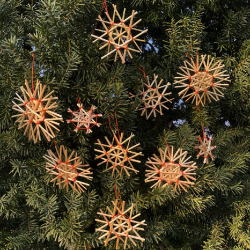 Straw snowflake, diameter 10cm