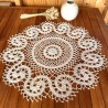 Bruges lace white linen doily, 70cm