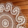 Bruges lace white linen doily, 70cm
