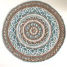 Apvali raštuota lininė servetėlė/mandala "Šalta žiema", skersmuo 32cm