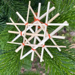 Set of straw snowflakes, 10pcs
