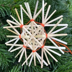 Set of straw snowflakes, 10pcs